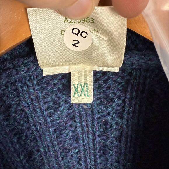 Kilronan Knitwear Women's Open Cardigan Blue Cable Knit XXL Ireland Fisherman - Picture 5 of 8